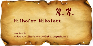 Milhofer Nikolett névjegykártya